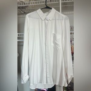 Women's Classic White Button down rayon shirt
